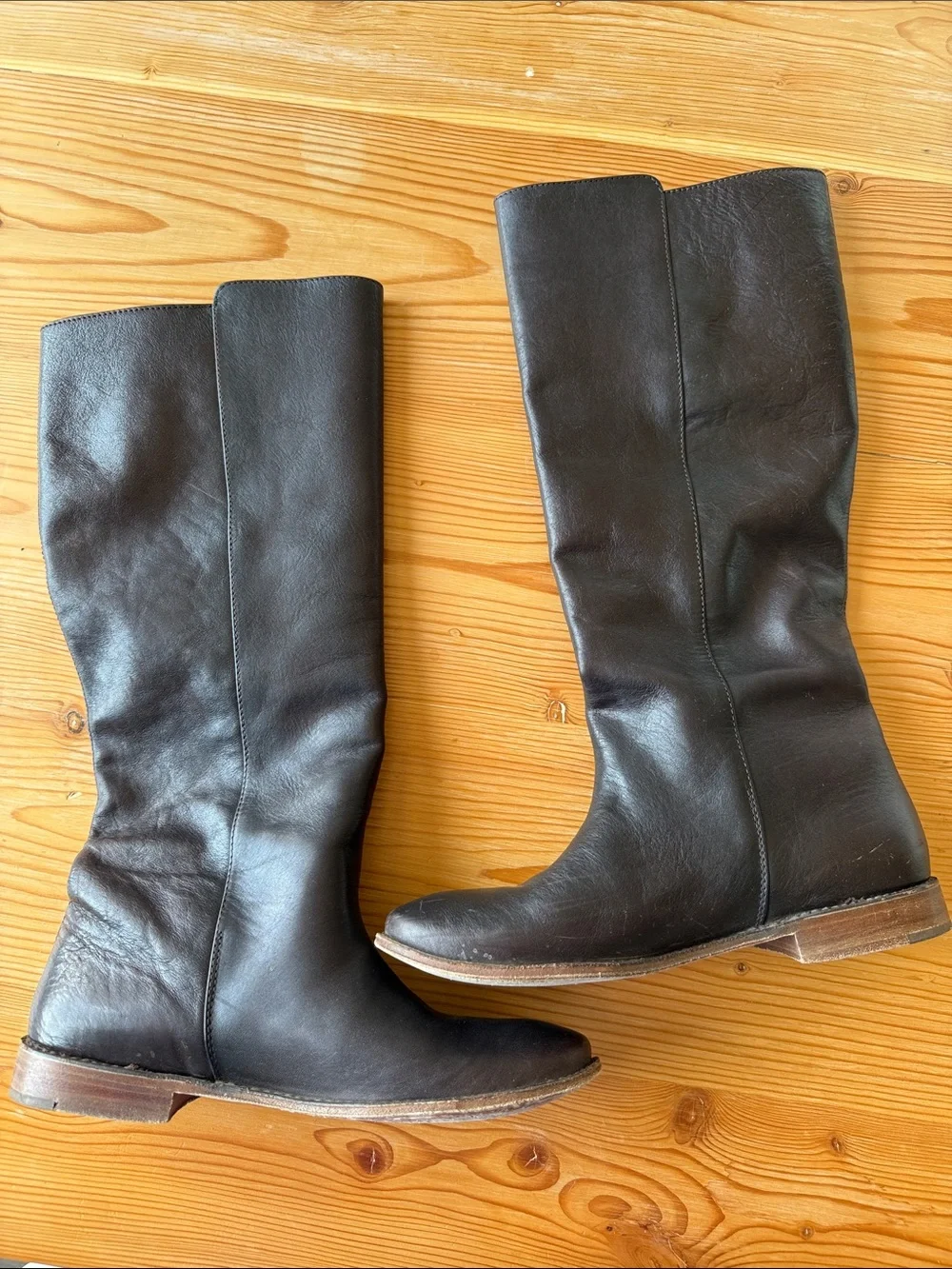 Frye Dark Brown Leather Over-the-Knee Buckle Boots